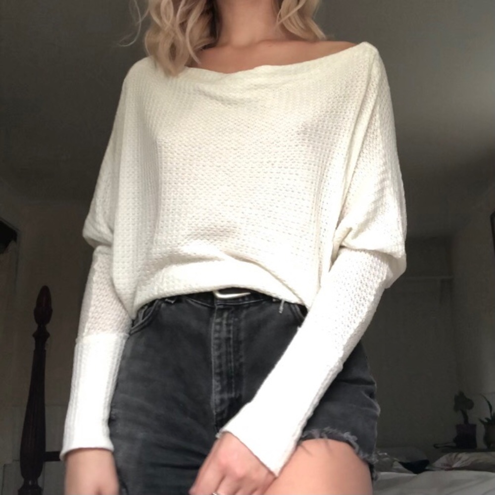 White sweater from Free People